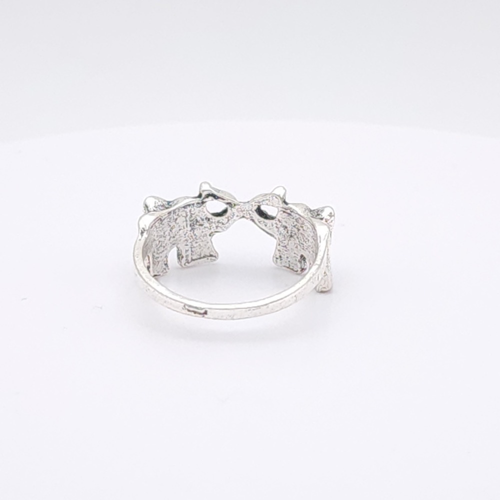 Silver Elephant Wrap Ring Size 7 Animal Band Statement - Picture 11 of 15